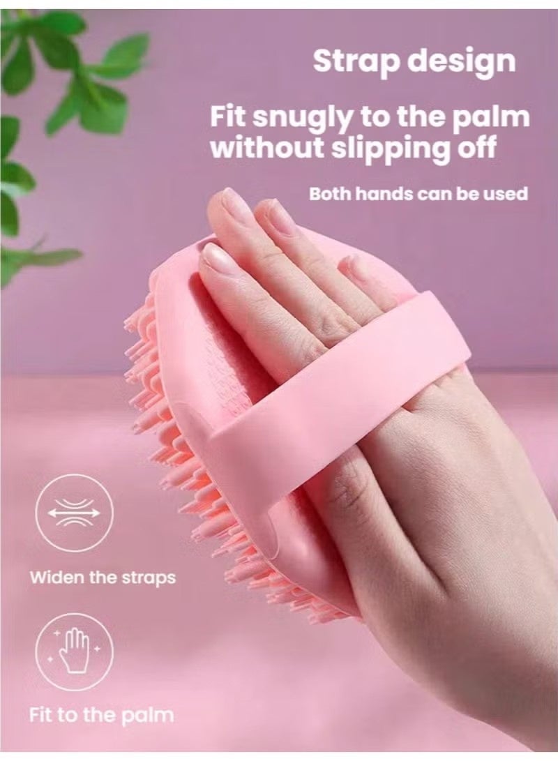 Silicone Body Brush, Gentle Exfoliating Body Scrubber in Shower Silicone Loofah with Easily Leather Bristles, Long Lasting, and More Hygienic Than Traditional Shower Loofah, Pink ﻿ - Image 4